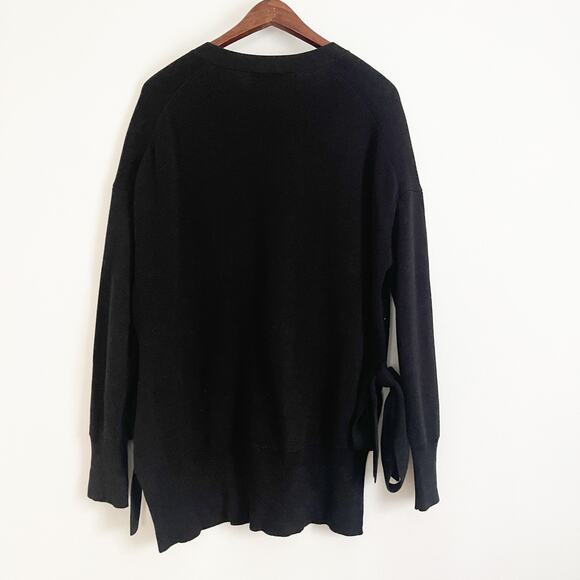 J. CREW Slouchy Side Tie Cardigan Sweater Black Medium M - Picture 8 of 11